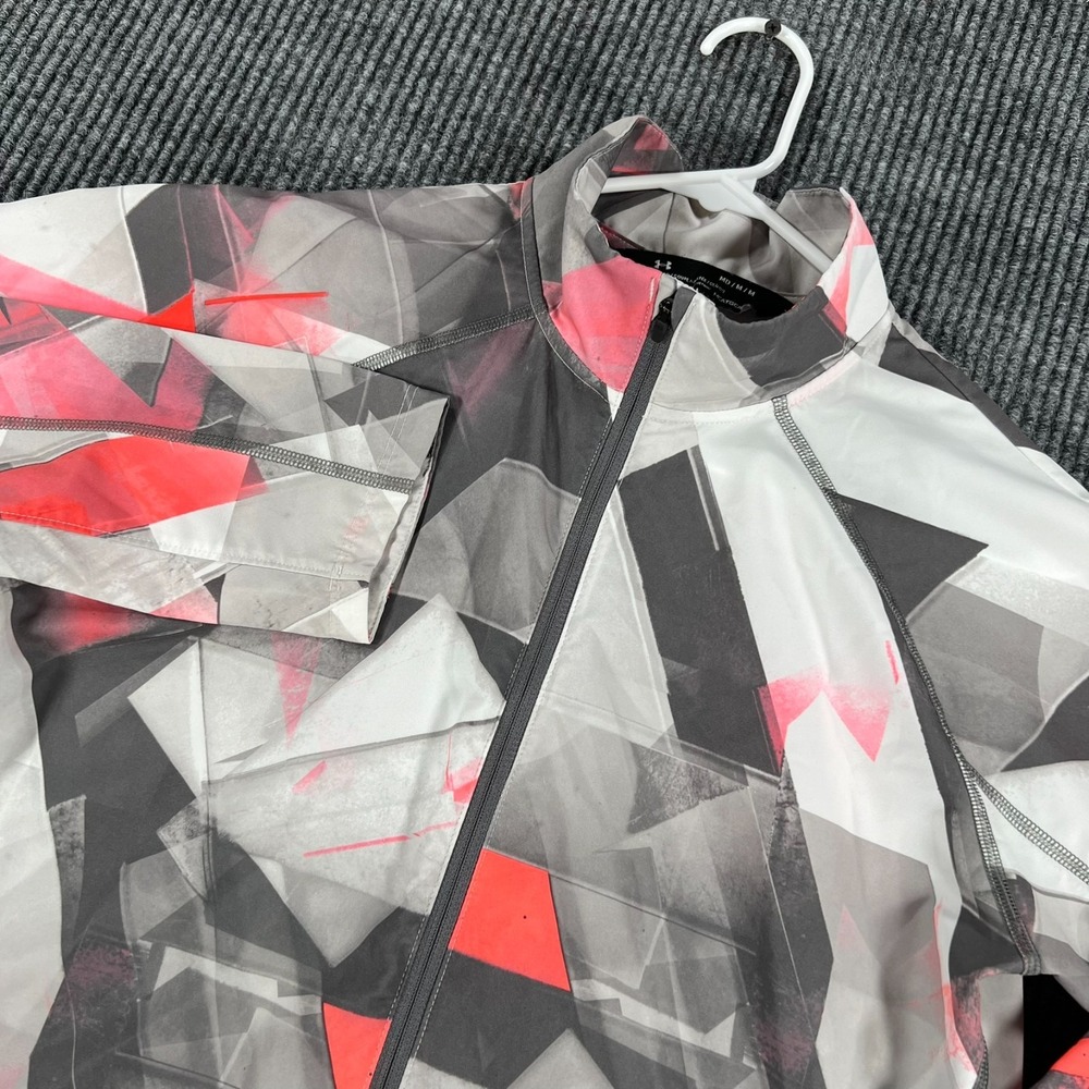 Under Armour Jacket Womens Medium Gray Geometric Storm Long Sleeve Full Zip
